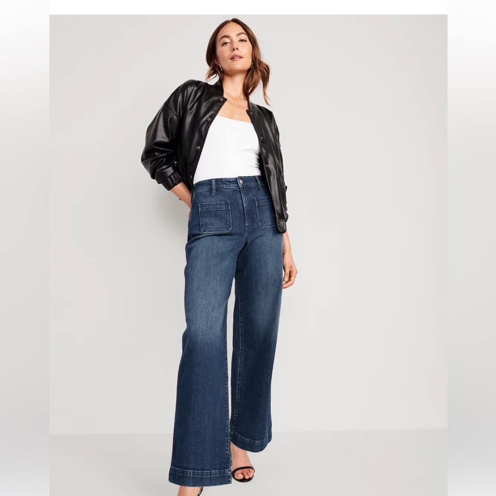 Old Navy Indigo High-Rise Wide Leg Jeans